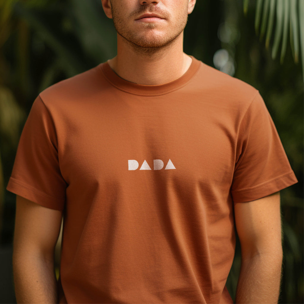 rust copper minimalist DADA tshirt for dads by SML Batch