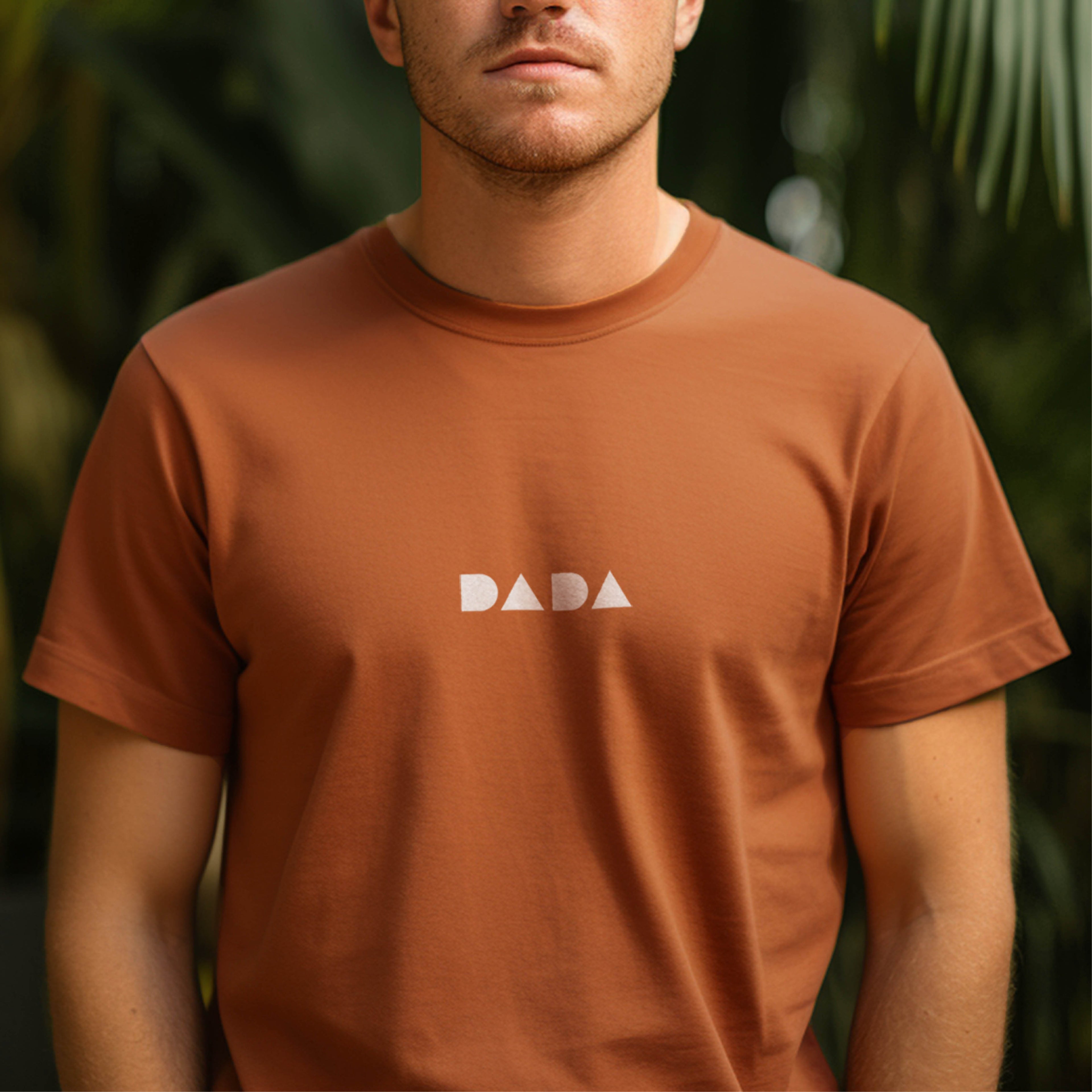 rust copper minimalist DADA tshirt for dads by SML Batch