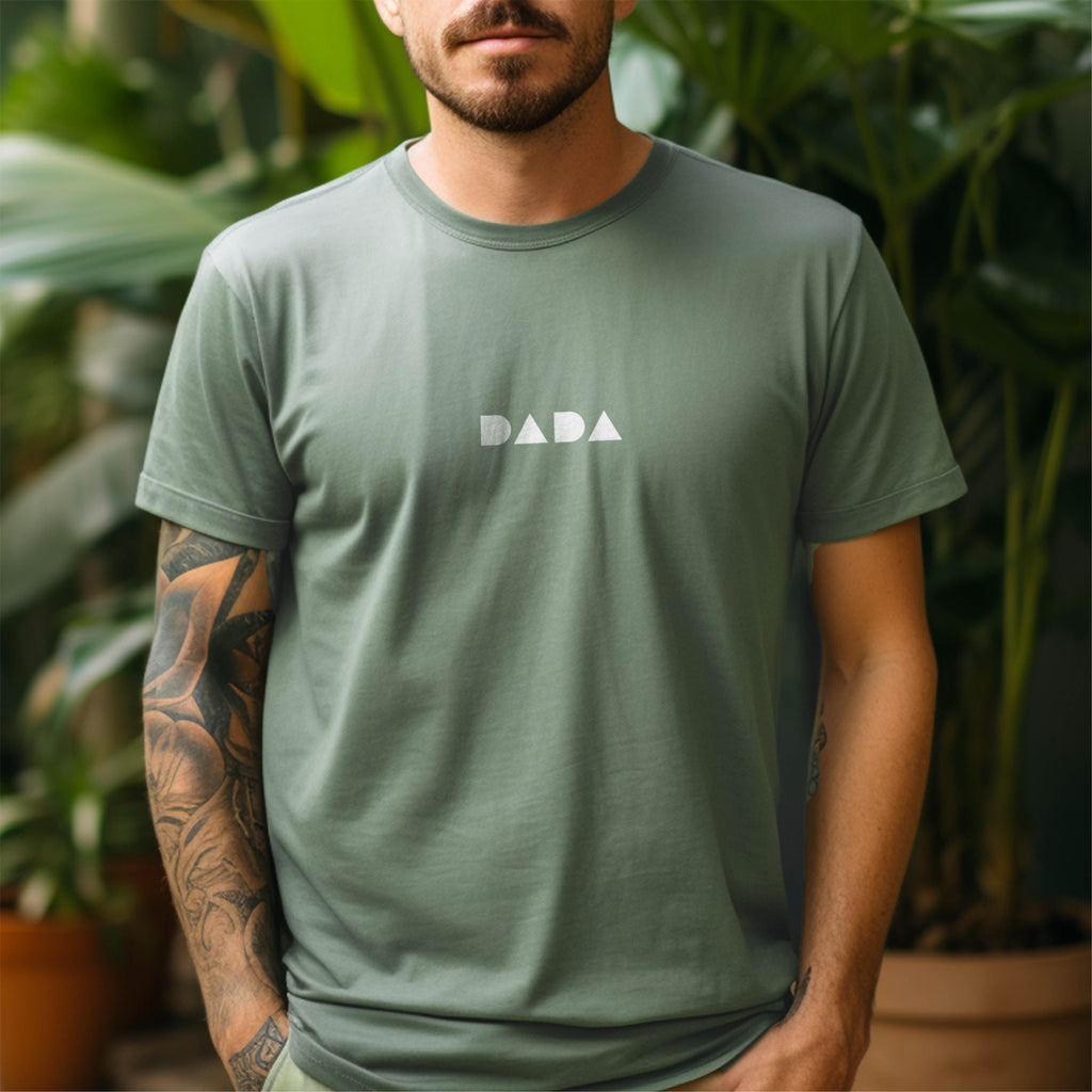 Sage green minimalist DADA tshirt for dads by SML Batch