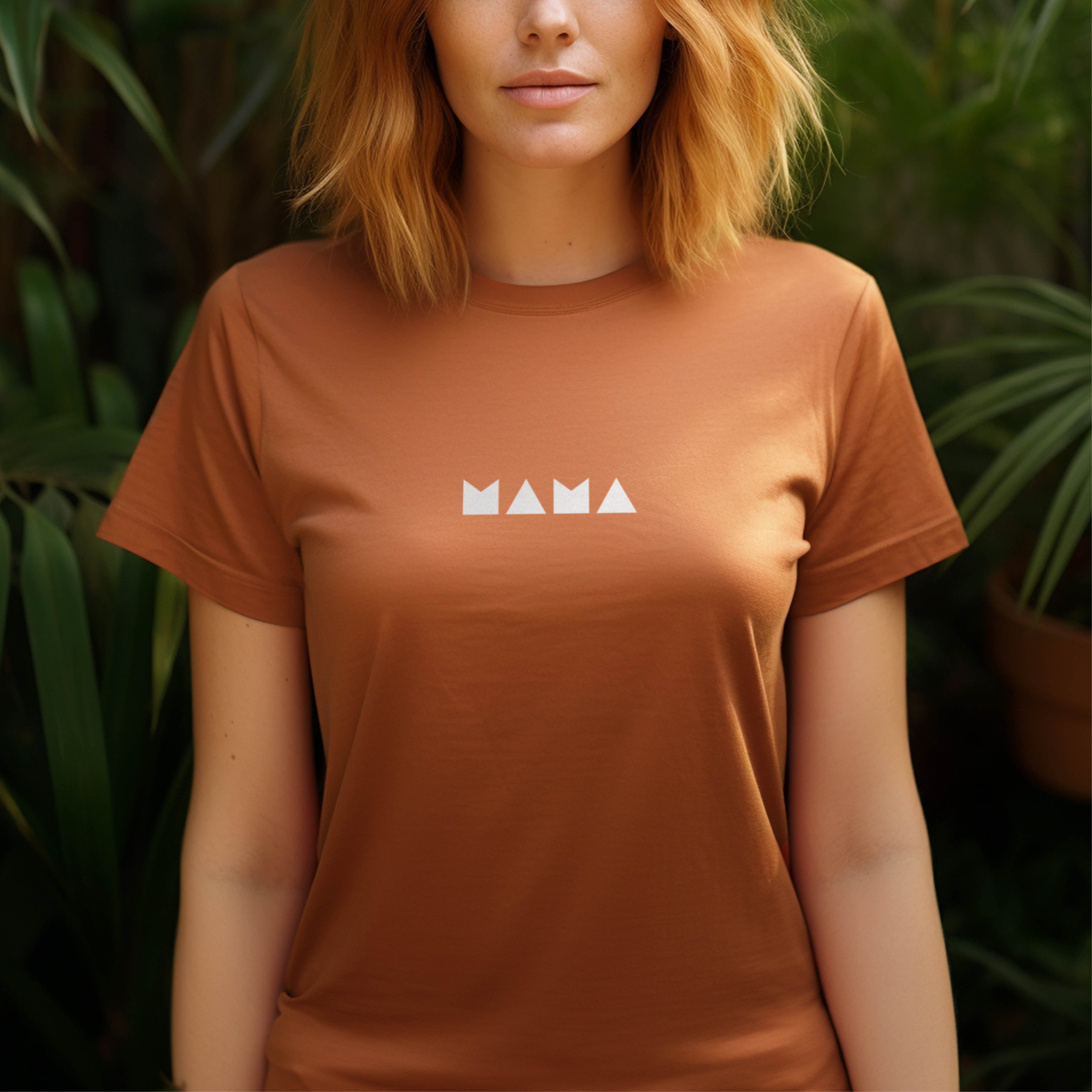 Rust copper minimalist MAMA t-shirt for mums by SML Batch