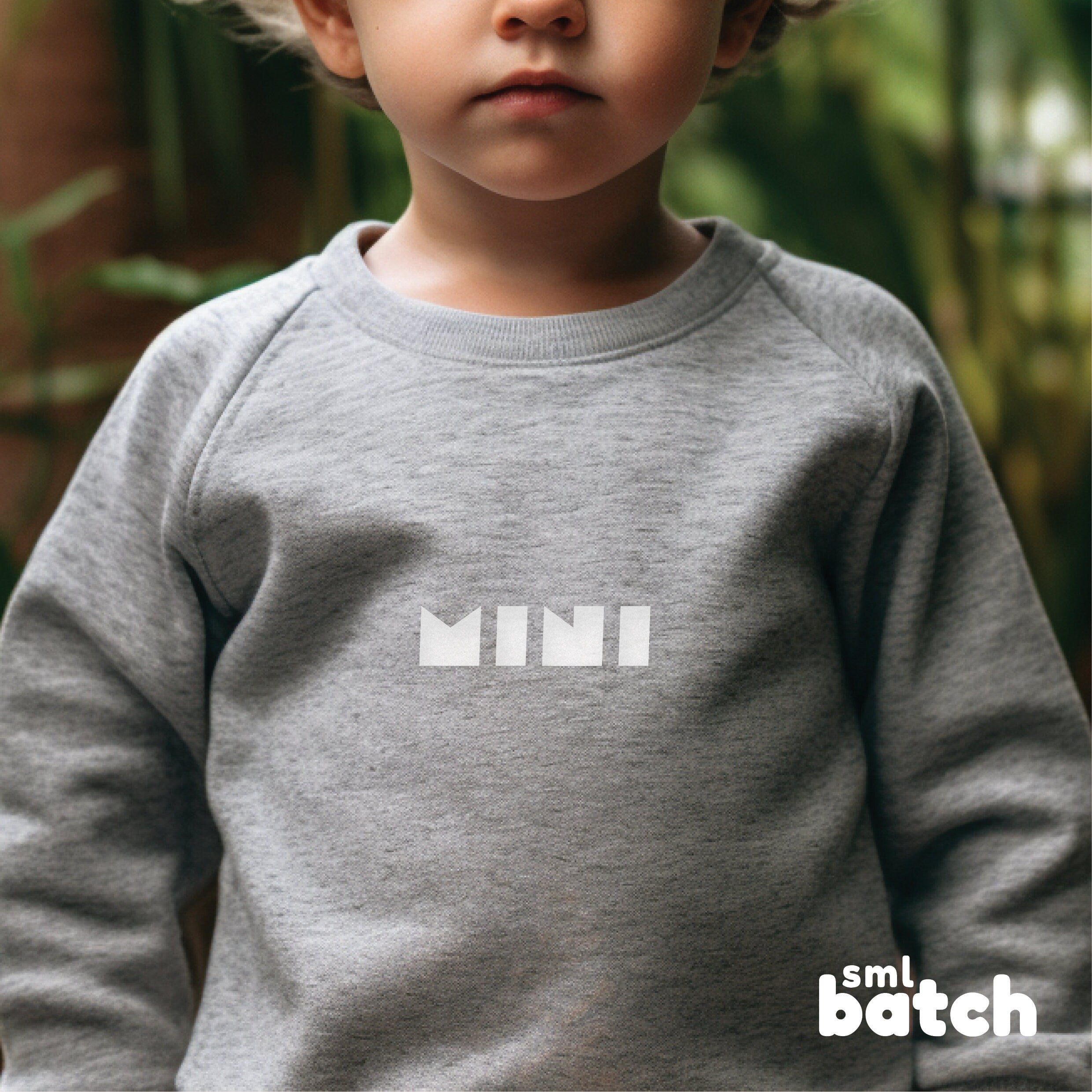 Grey marle minimalist MINI sweater for kids by SML Batch