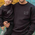 Matching black on black minimalist family sweaters for dads and kids by SML Batch