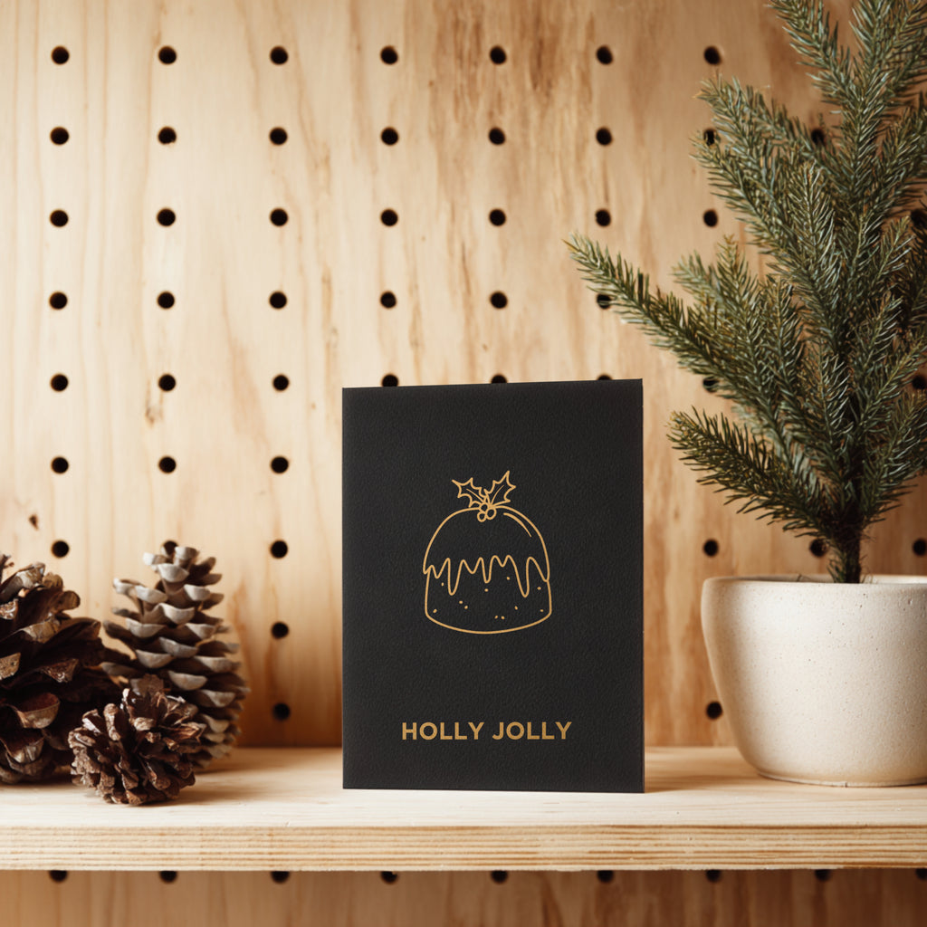 Mixed Minimalist Gold Christmas Card 5-Pack – Handmade Screen Printed Holiday Cards